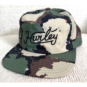 Hurley The Classics Hat Cap Snapback Yupoong Spellout Jungle Camo‎